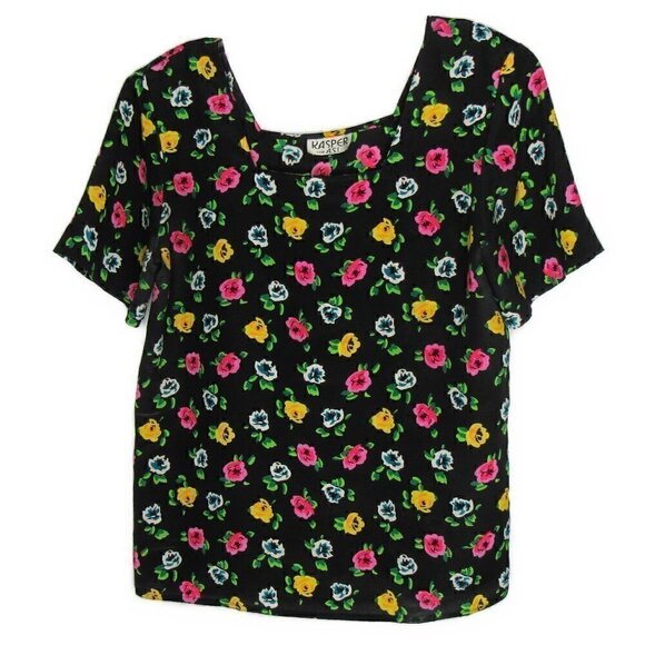 Kasper for ASL Vintage floral Blouse - Size 6 - Picture 1 of 5